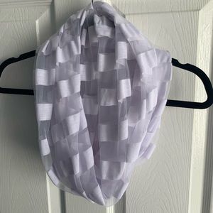 STEVE MADDEN Bright White Sheer Stripe Infinity Scarf One Size